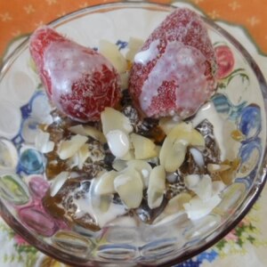 ❤冷凍苺とナッツの練乳コーヒーゼリー❤